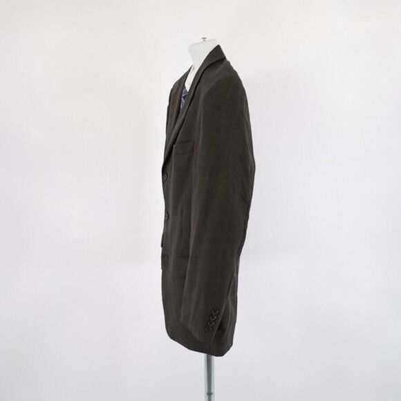 Gianfranco  Ruffini Italy Brown Check Super 100S Worsted Wool 38R Sport Coat 3 B - Picture 5 of 15